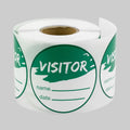 Round Visitor Stickers (2 inch, 300 Labels per Roll, 10 Rolls, Green) for School, Office, College, Tours or Security