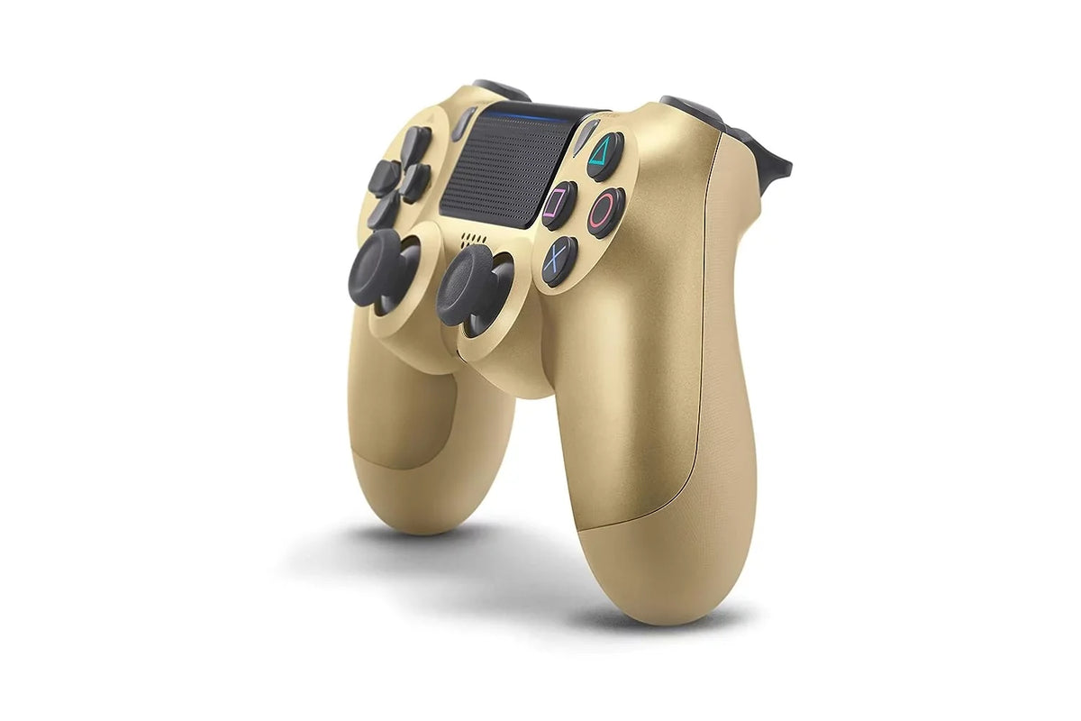 DualShock PlayStation 4 Wireless Controller - Gold Blue - Like New With Earbuds Bundle BOLT AXTION
