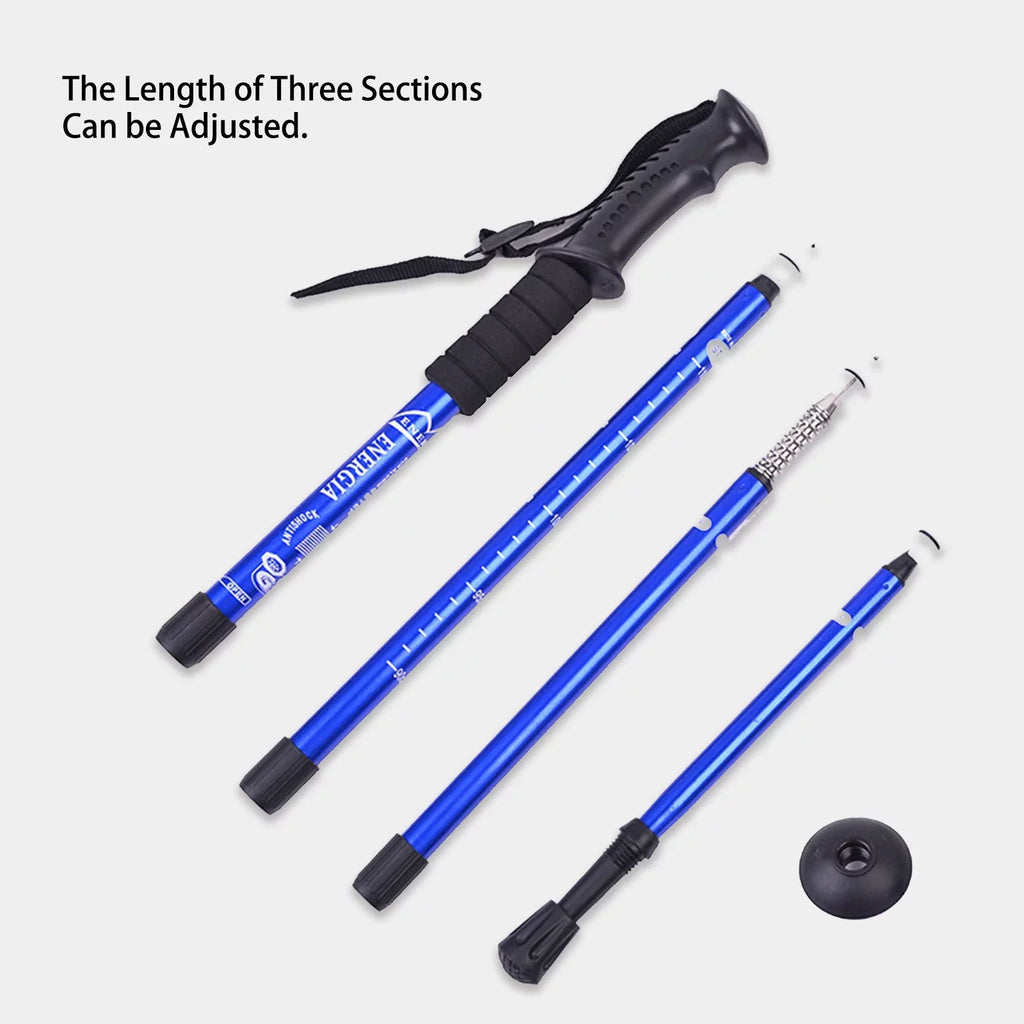 Adjustable Trekking Poles, Aluminum Hiking Poles, Walking Stick Set, 2PK, Hiking Accessories, Blue (19.7-43.3inch)