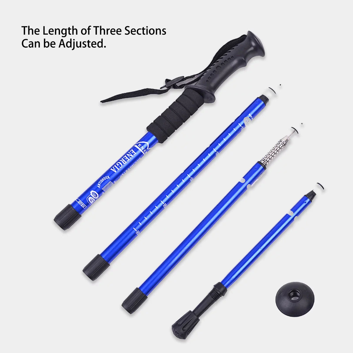 Adjustable Trekking Poles, Aluminum Hiking Poles, Walking Stick Set, 2PK, Hiking Accessories, Blue (19.7-43.3inch)