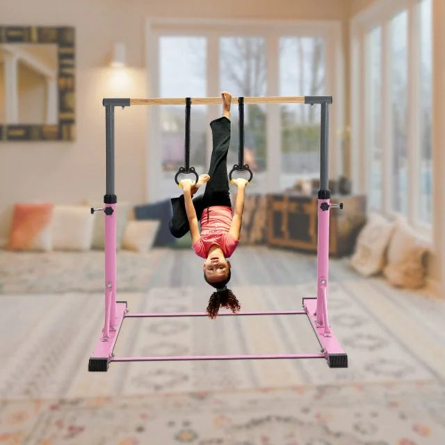Pink Gymnastics Bar, Girls Gymnastic Training Equipment at Home, Horizontal Bar Exercise, Birthdays Christmas Kids' Gift Ages 3-15 from Parents