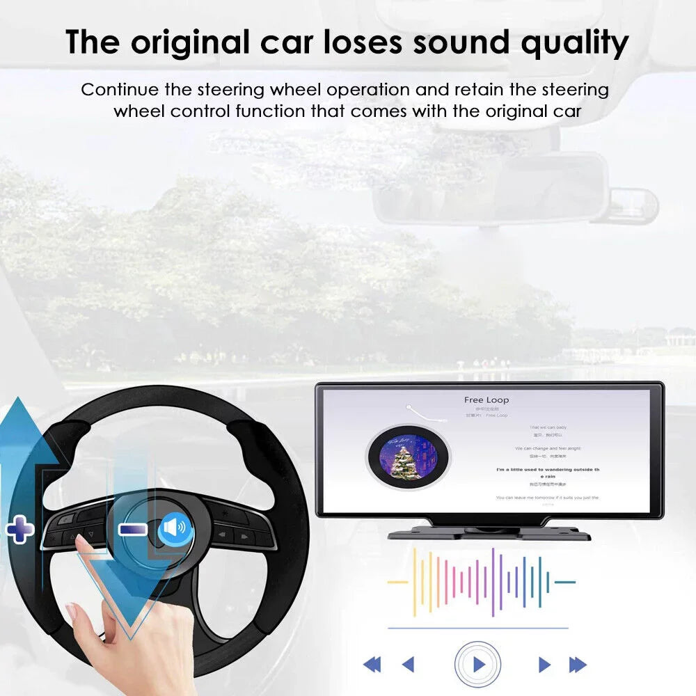 kydely 2K Wireless 10.26'' Touch Screen Dual Channel Wifi Car DVR Dash Camera Android Auto ".