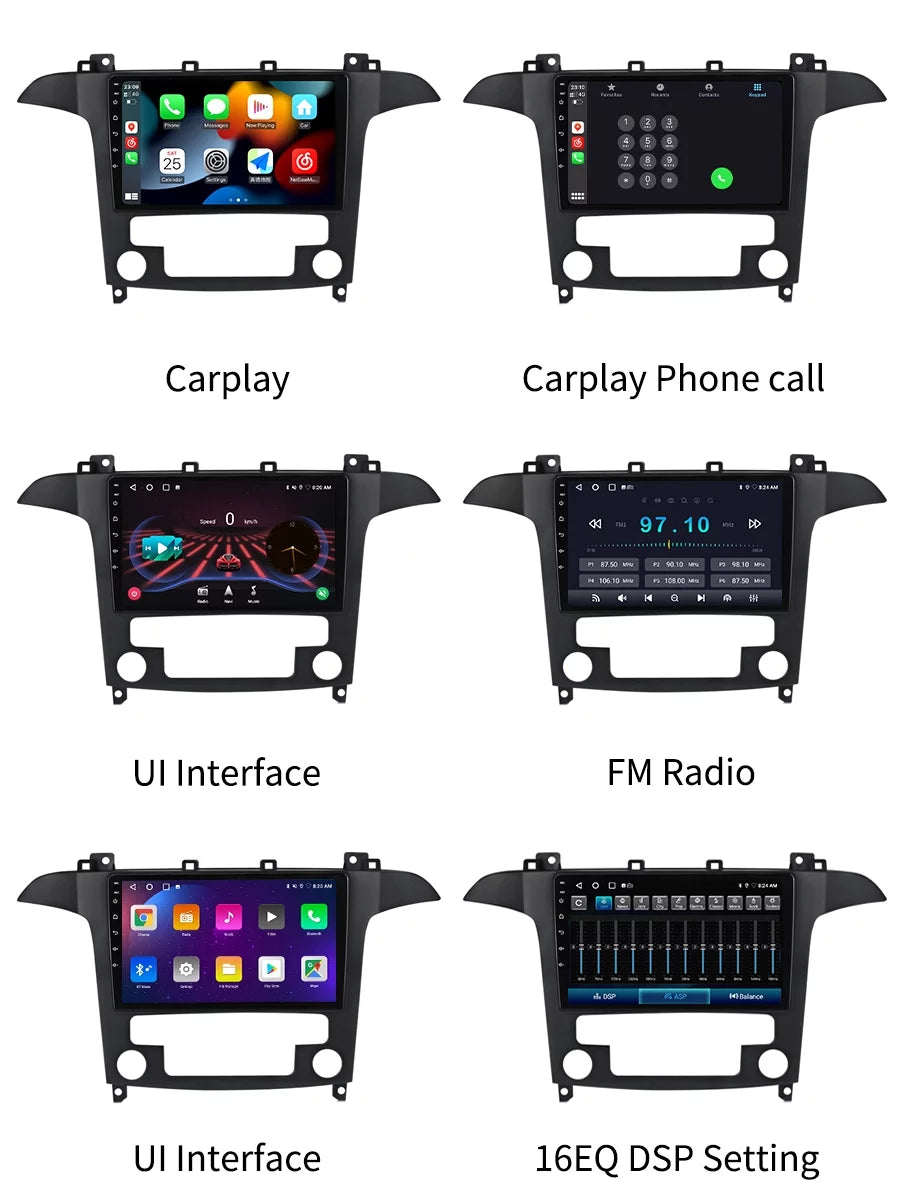 32GB Car Radio GPS Navi For Ford S Max S-MAX 2007 - 2015 Android Screen Car Stereo With Bluetootn Carplay Android Auto