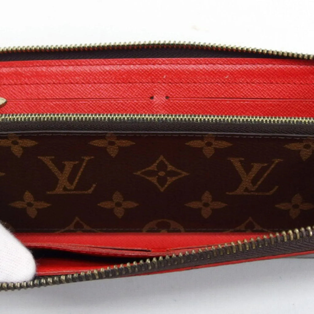 Pre-Owned Louis Vuitton Monogram Clemence Wallet Long Wallet Red M62940 (Good)
