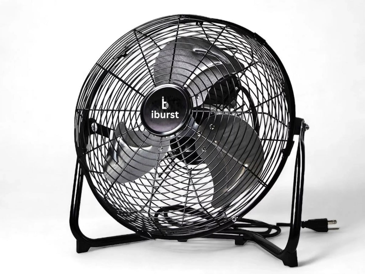 iBurst Ib-218 18 inch 3-Speed High Velocity Heavy Duty Metal Industrial Floor Fans Black