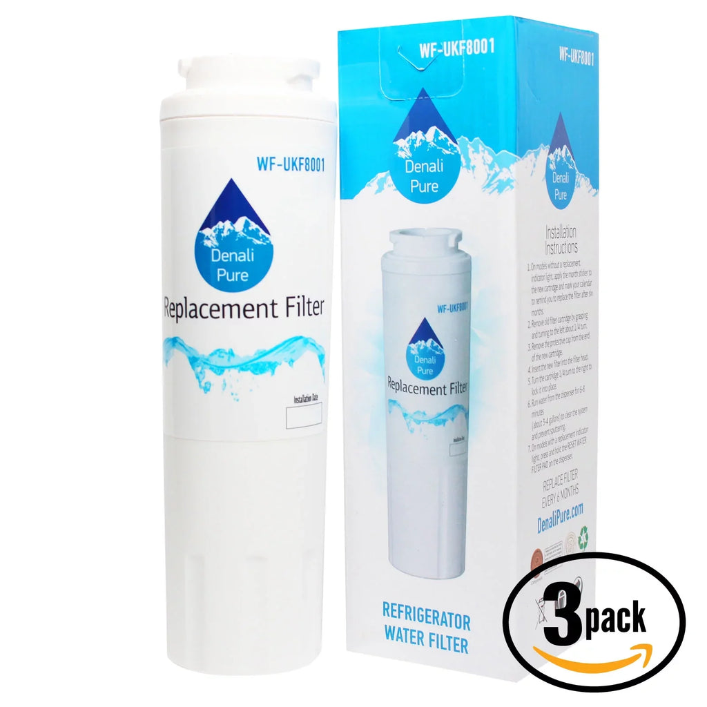 3-Pack Replacement for Amana ASD2627KES Refrigerator Water Filter - Fitting with Amana UKF8001AXX Fridge Water Filter Cartridge