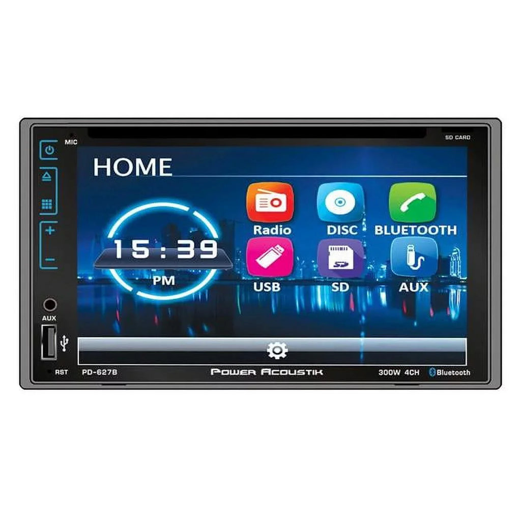 Power Acoustik PD-627B Double DIN DVD, Digital Media Player w/ Bluetooth