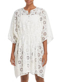 Shoshanna Women's Daisy Mini Caftan Swim Protection (M, White)