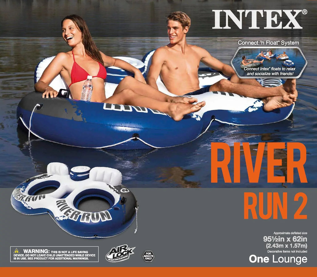 Intex American Flag 2 Person Float & River Run II 2 Person Float