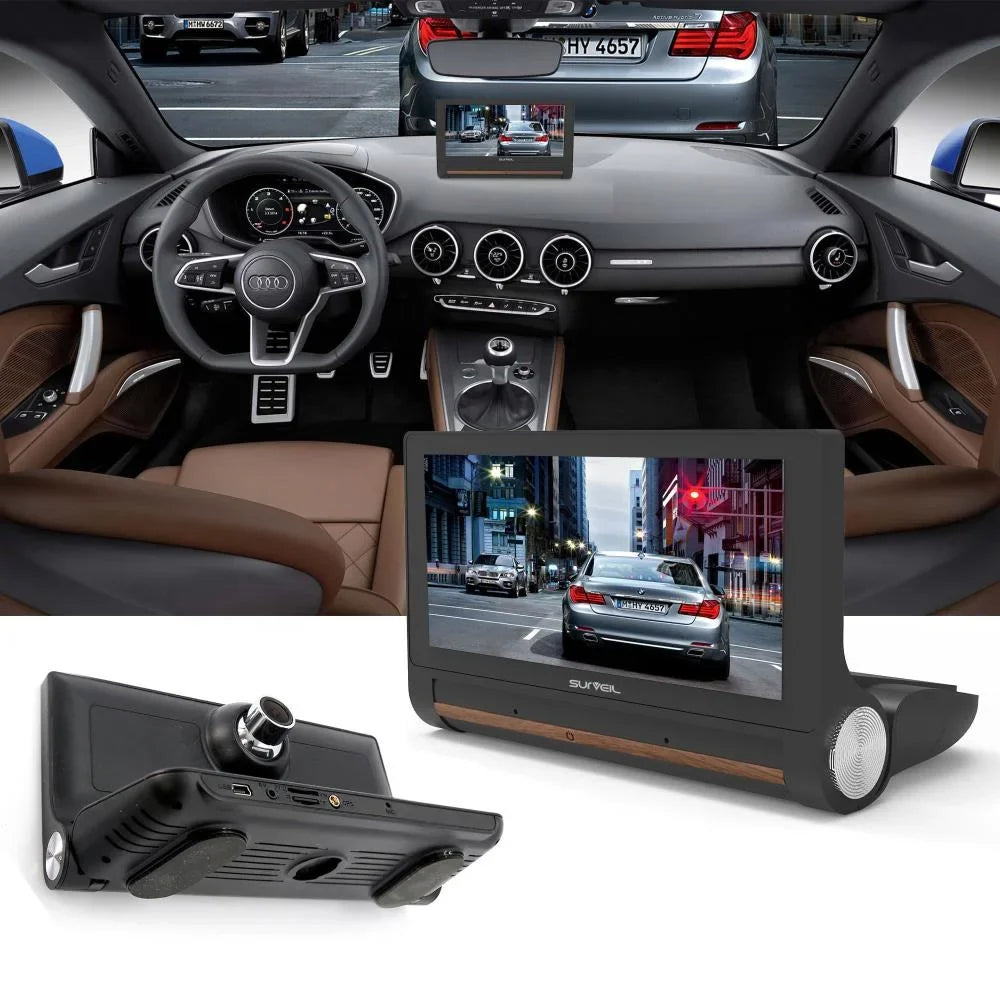 Pyle Surveil Wireless Android GPS DVR Dash Cam and Backup Camera w/ 7" Display