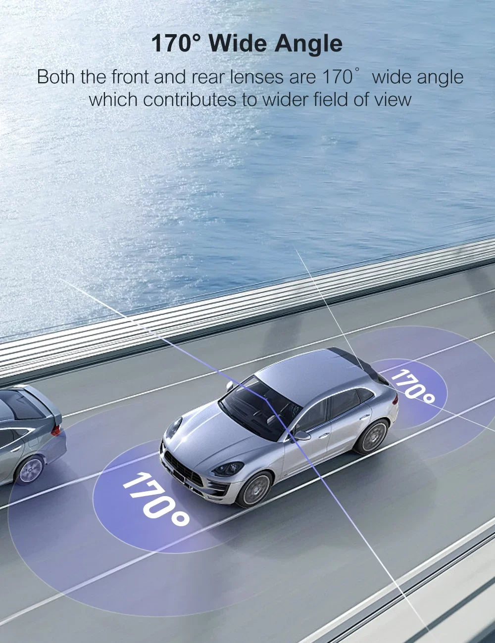 Crosstour Dash Cam,Front and Rear 3” Dual Car Camera 1080P,External GPS Supported,Sony Sensor,32GB Max,Black