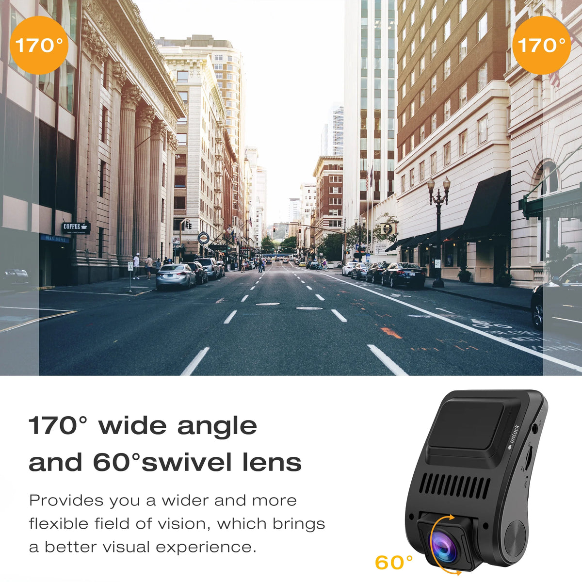 Campark Dual 1080 Dash Cam Front and Inside, 1.5" GPS Car Camera, Dash Camera for Cars with WDR Night Vision, Loop Recording, 170° Wide Angle, 24H Parking Monitor