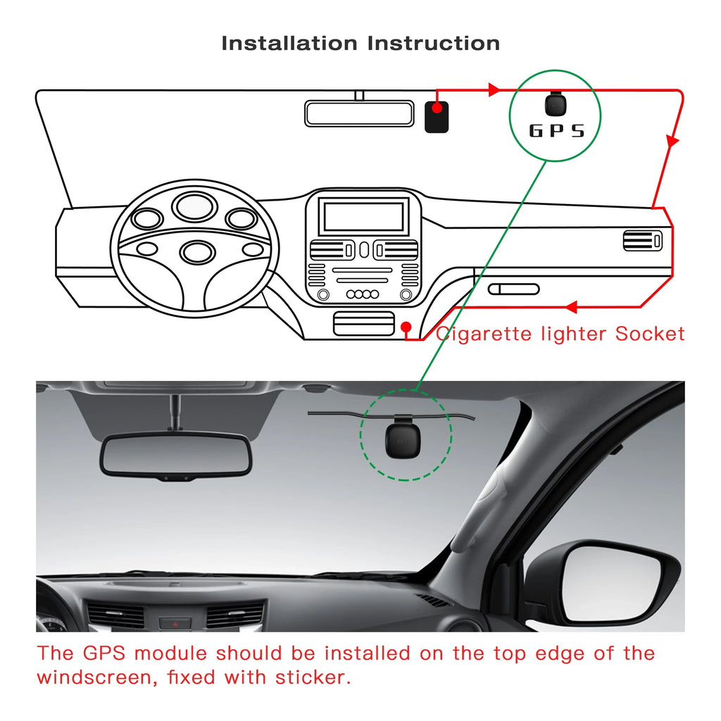 Campark Dual 1080 Dash Cam Front and Inside, 1.5" GPS Car Camera, Dash Camera for Cars with WDR Night Vision, Loop Recording, 170° Wide Angle, 24H Parking Monitor