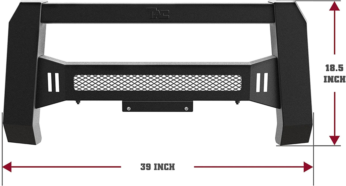 TAC Modular Bull Bar Matching with 2005-2023 Toyota Tacoma Pickup Truck Fine Textured Black (Predator Mesh Version)