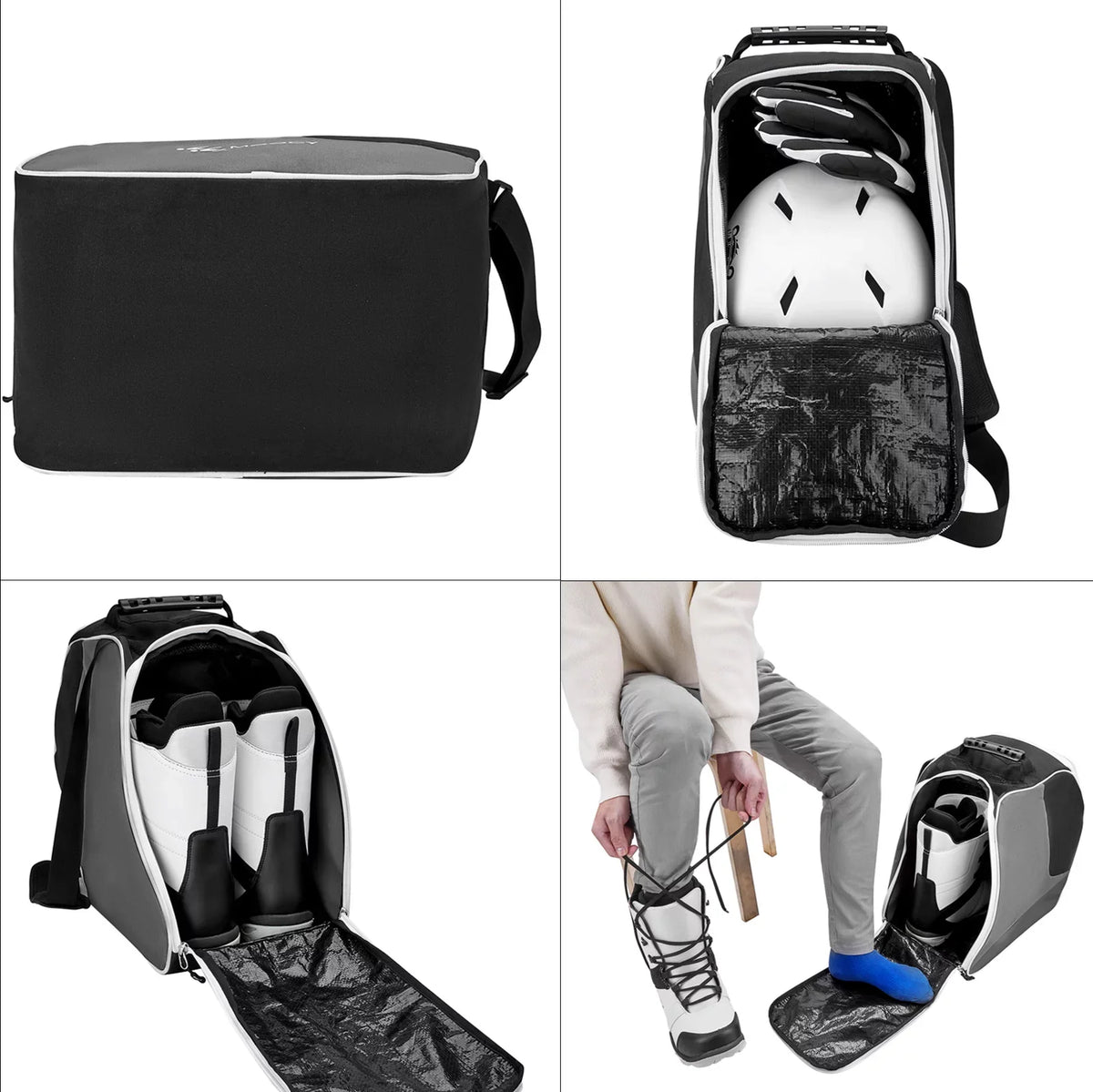 Ski Boots Bag Snowboard Boots Bag Travel Boot Bag for Ski Helmets Ski Boot Gloves