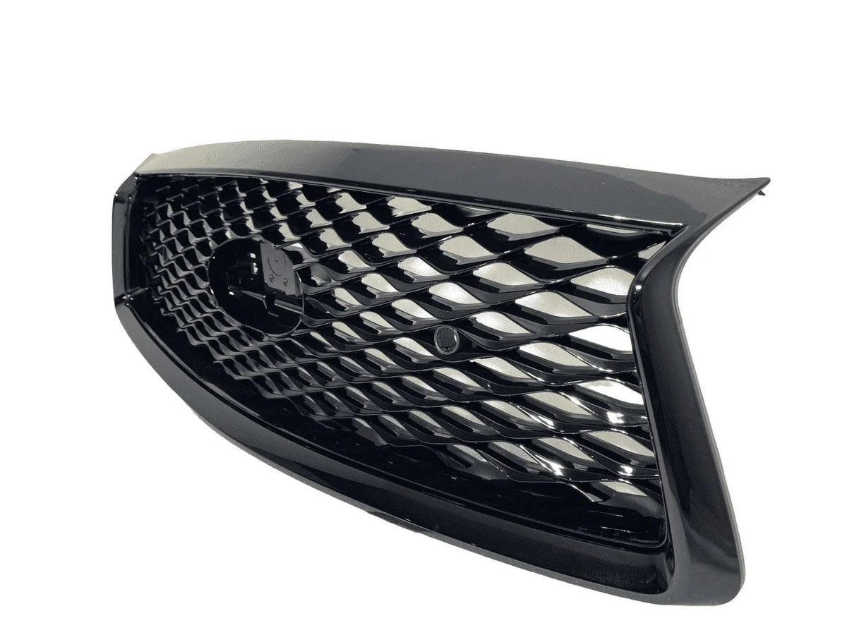 2018 2019 2020 2021 2022 2023 Suitable With Infiniti Q50 Q50s Sport Front Bumper Upper Grille With Sensor Holes And Camera Option Gloss Black
