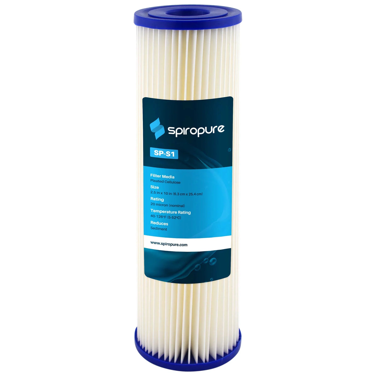 SpiroPure 10x2.5in 20 Micron Pleated Cellulose Polyester Filter (24 Pack)