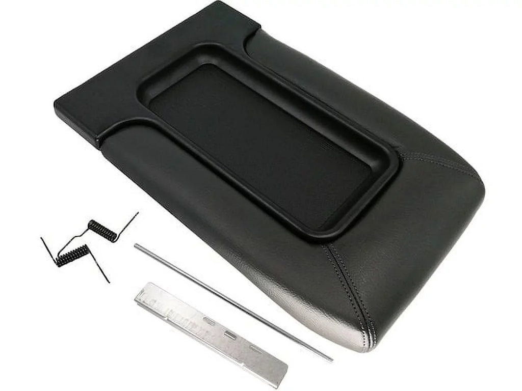 Dark Gray Console Lid Kit with Bracket - For Front Row with Split Bench Seat - Suitable with 2001 - 2006 Chevy Silverado 2500 HD 2002 2003 2004 2005