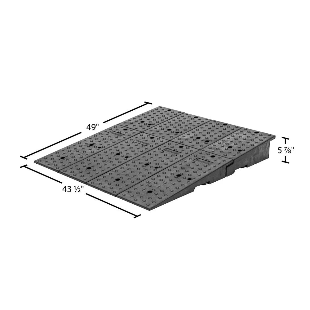 Guardian 20CR44911 Rubber Full-Width Wedge Shipping Container Ramps - 49" x 44"