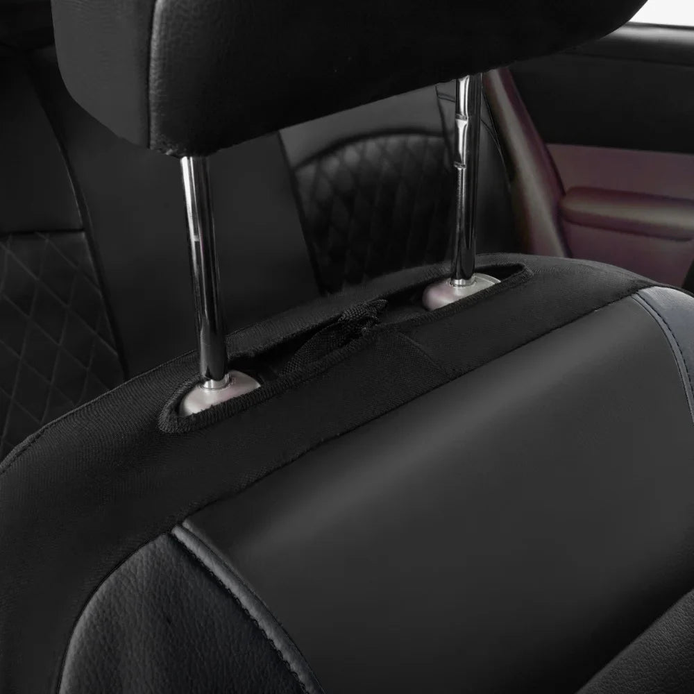 Andoe 9 Pcs Car Seat Protection 5 Seats PU Leather Universal Seat Protection Full Set Auto Interior Accessories for Auto Trucks Van SUV