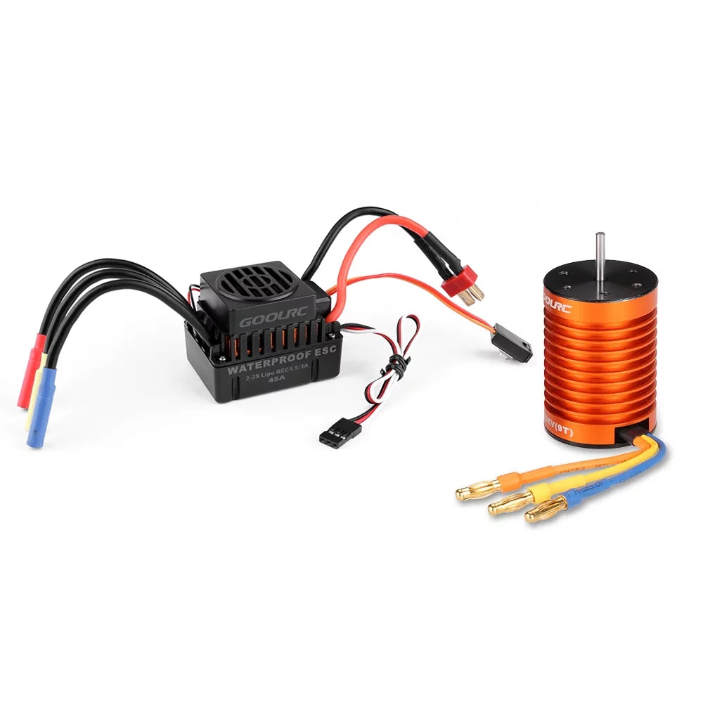 GoolRC Upgrade Waterproof F540 4370KV Brushless Motor with 45A ESC Combo Set for 110 Car Truck