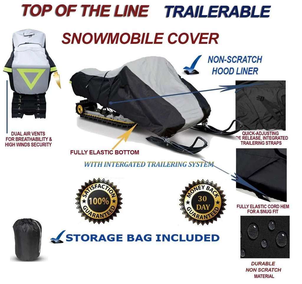 600D Snowmobile Travel and Storage Wrap Fitting for 2012-2013 Model Year Ski Doo Bombardier GSX SE E-TEC 800 Sleds. Slush and Mud Protection