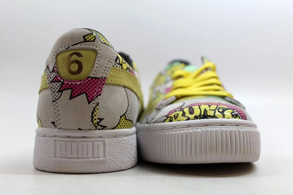 PUMA BASKET 68 DOPE COMICS PRINT LOW SNEAKER MULTI COLOR MEN SHOES SIZE 10 NEW