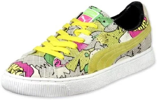 PUMA BASKET 68 DOPE COMICS PRINT LOW SNEAKER MULTI COLOR MEN SHOES SIZE 10 NEW