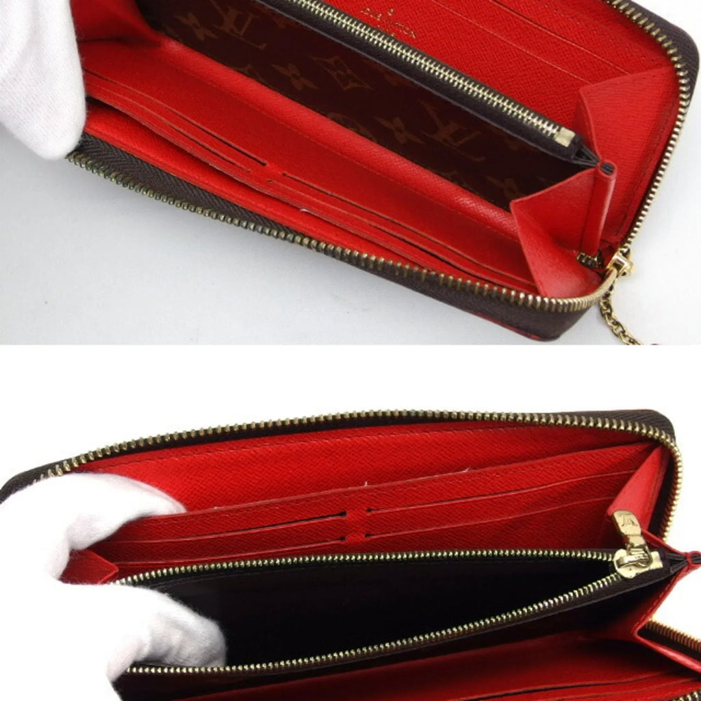 Pre-Owned Louis Vuitton Monogram Clemence Wallet Long Wallet Red M62940 (Good)