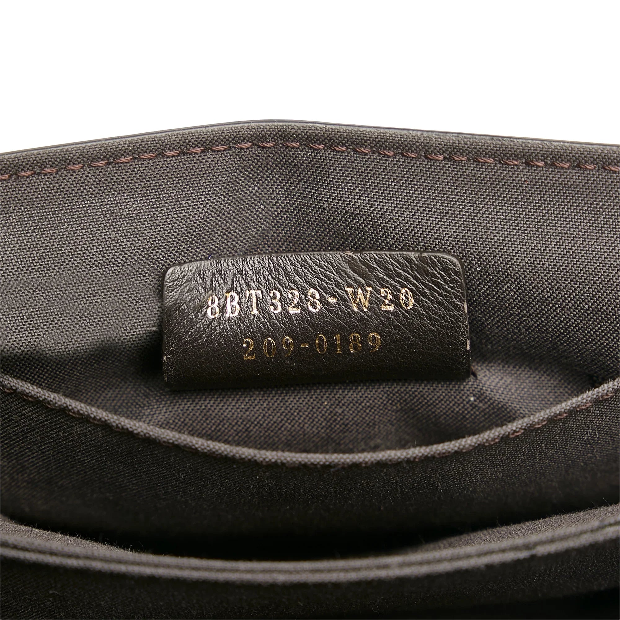 Pre-Owned Authenticated Fendi Small ID Crossbody Bag Calf Leather Black Unisex (Good)